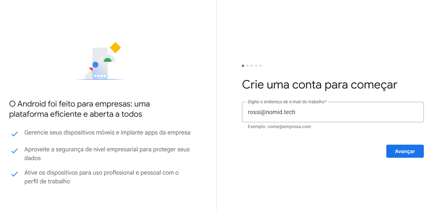 tela de seleção de conta Google mostrando várias contas disponíveis