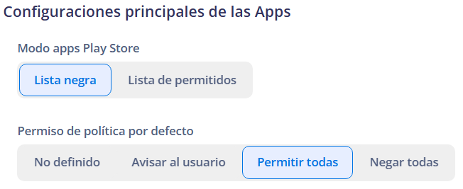 Modo de aplicaciones de Play Store