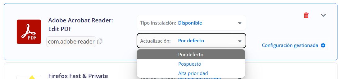 Modo de actualización automática