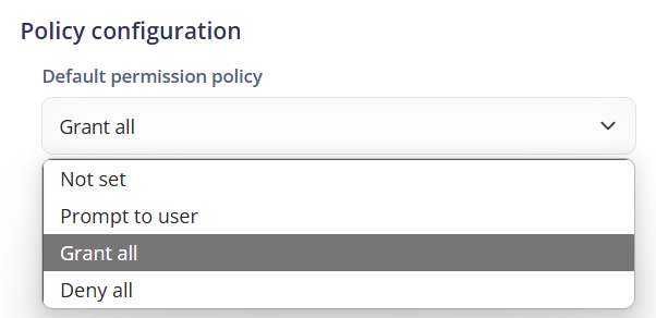 Default permission policy