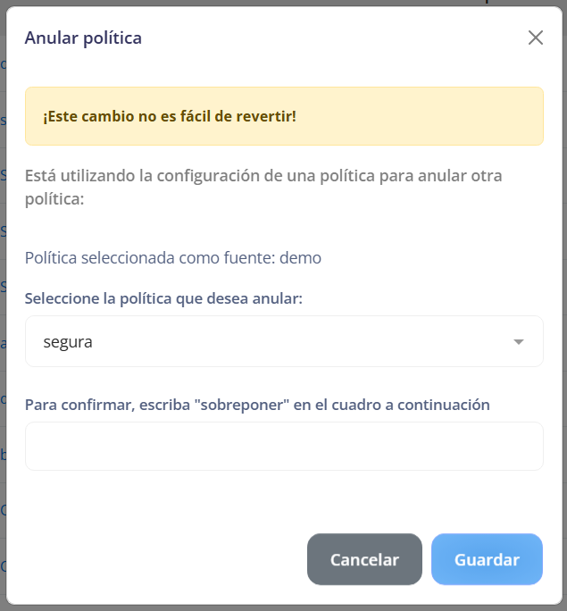 Sobrescritura de política