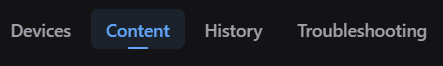Pestaña Content