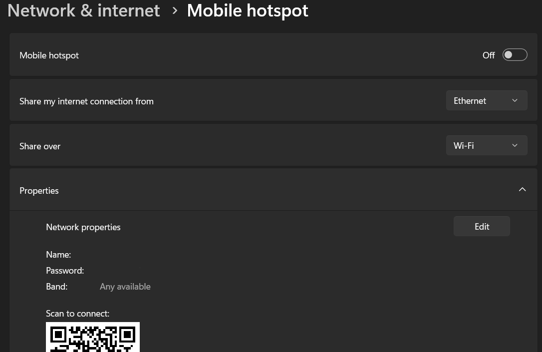 Abrir configuración de hotspot