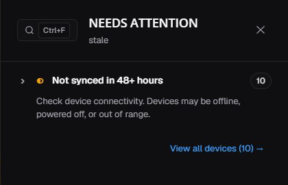 Not synced in 48+ hours summary in en-US