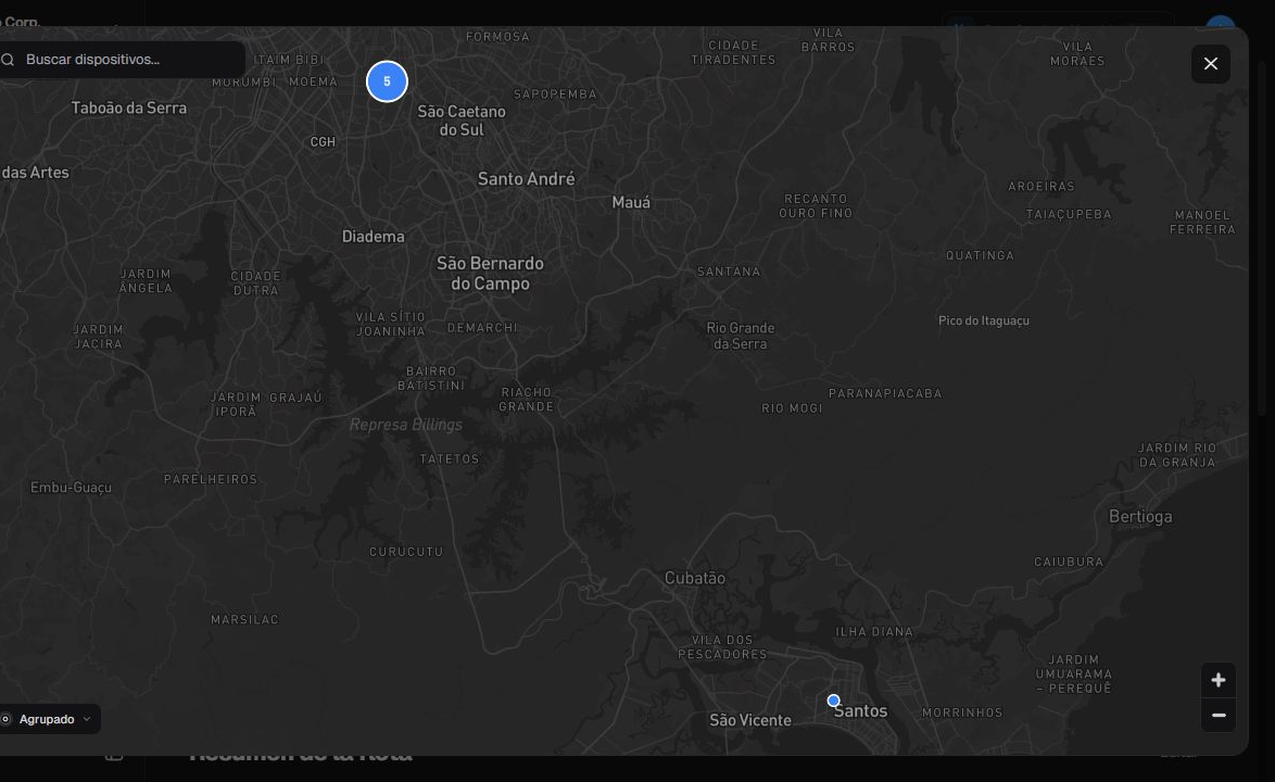 Mapa ampliado en es-ES en modo Agrupado