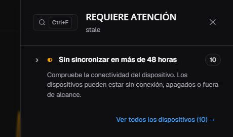 Resumen Sin sincronización reciente en es-ES