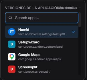 Selector de aplicaciones abierto en es-ES