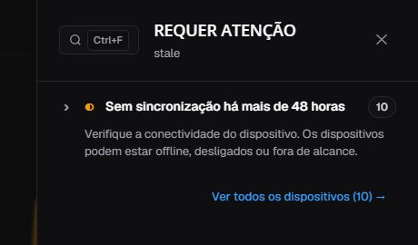 Resumo Sem sincronização recente em pt-BR