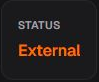 Status card showing External in the device Summary