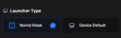 Launcher Type selector and its options in the VR editor.