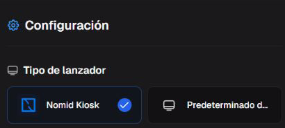 Selector de Tipo de lanzador y sus opciones en el editor VR.