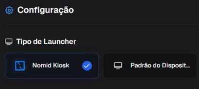 Seletor de Tipo de Launcher e suas opções no editor VR.