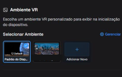 Seleção do Ambiente VR no launcher.