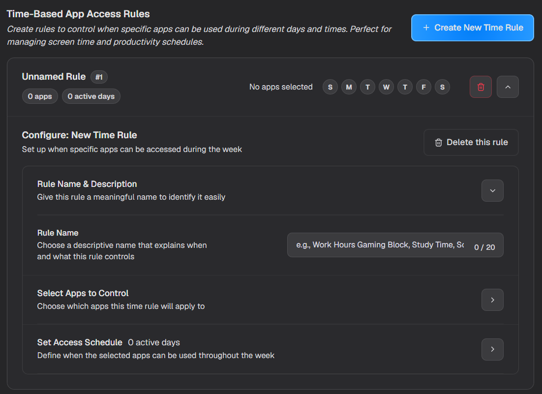 Time-Based App Access Rules