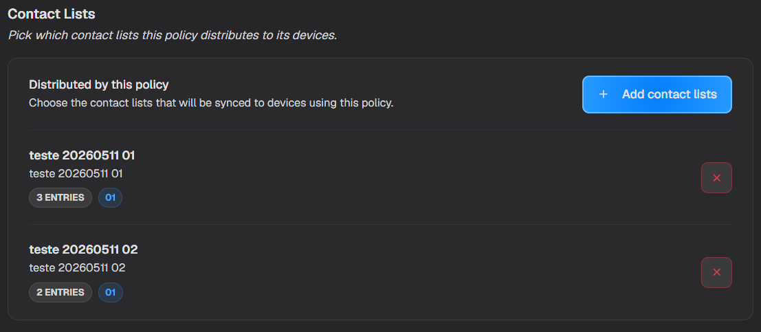 Contact Lists