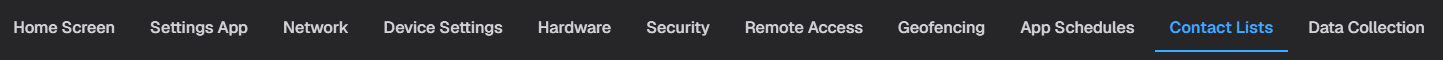 Contact List tab