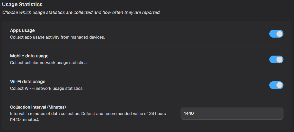 Usage Statistics