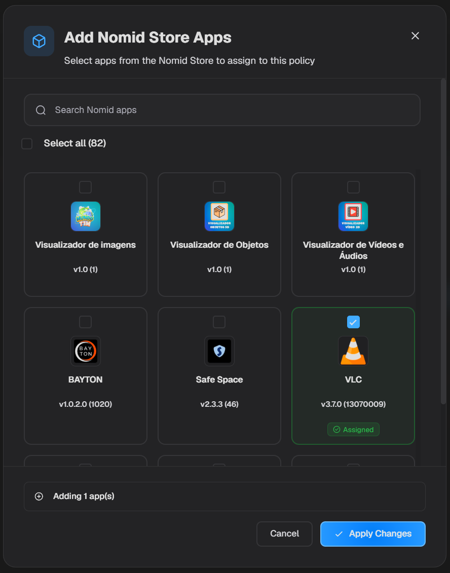 Add via Nomid Store