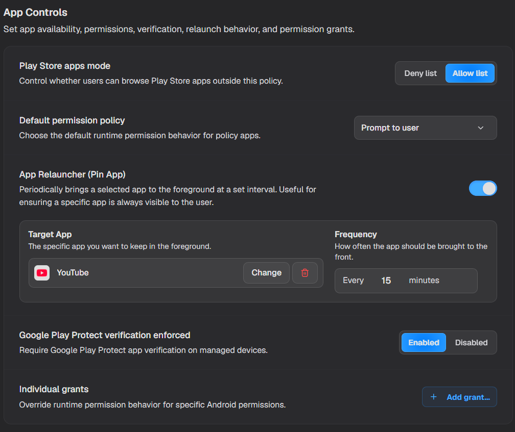 App Controls