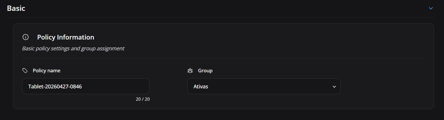 Basic configuration