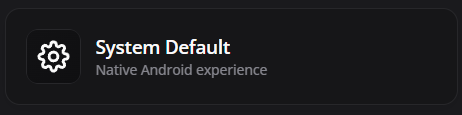 Opção System Default