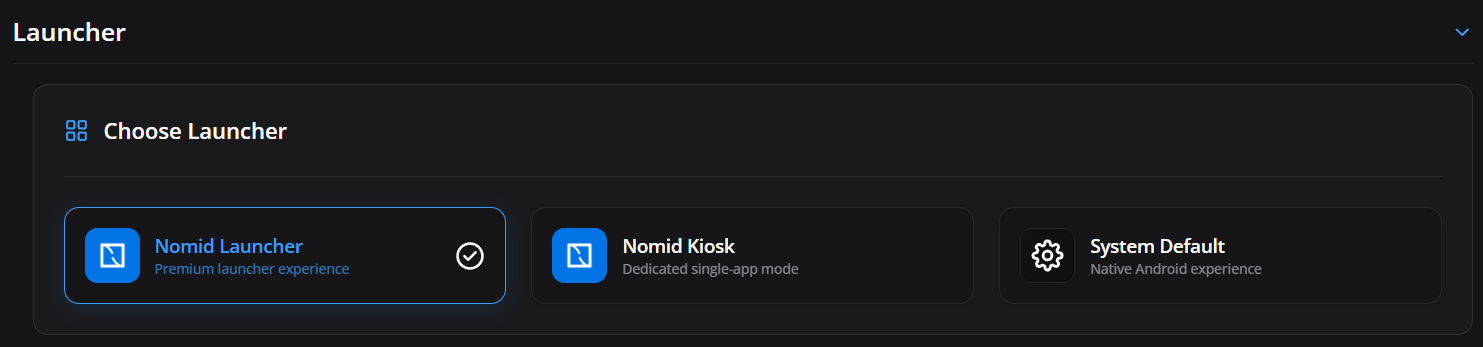 Launcher choice