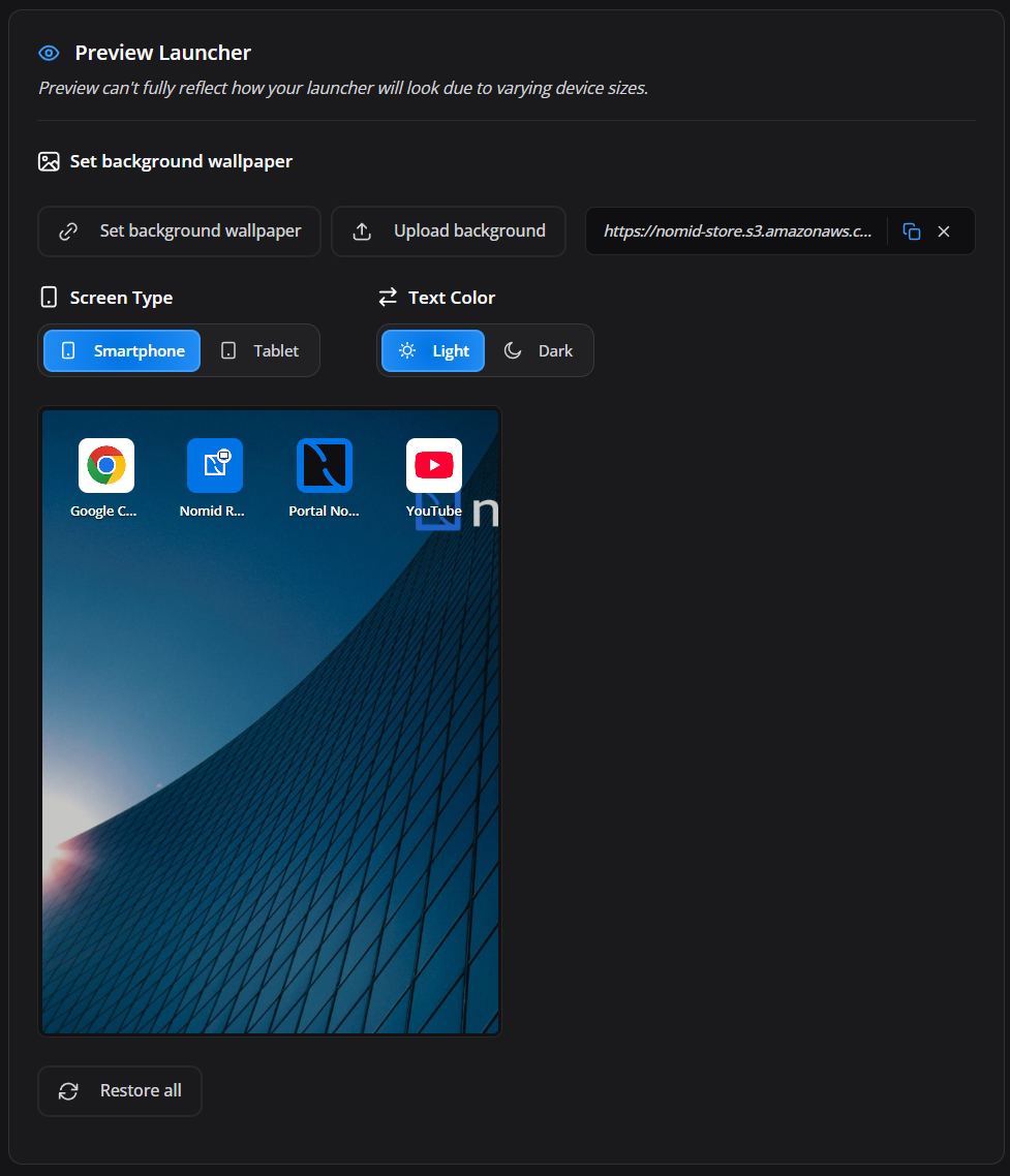 Launcher preview