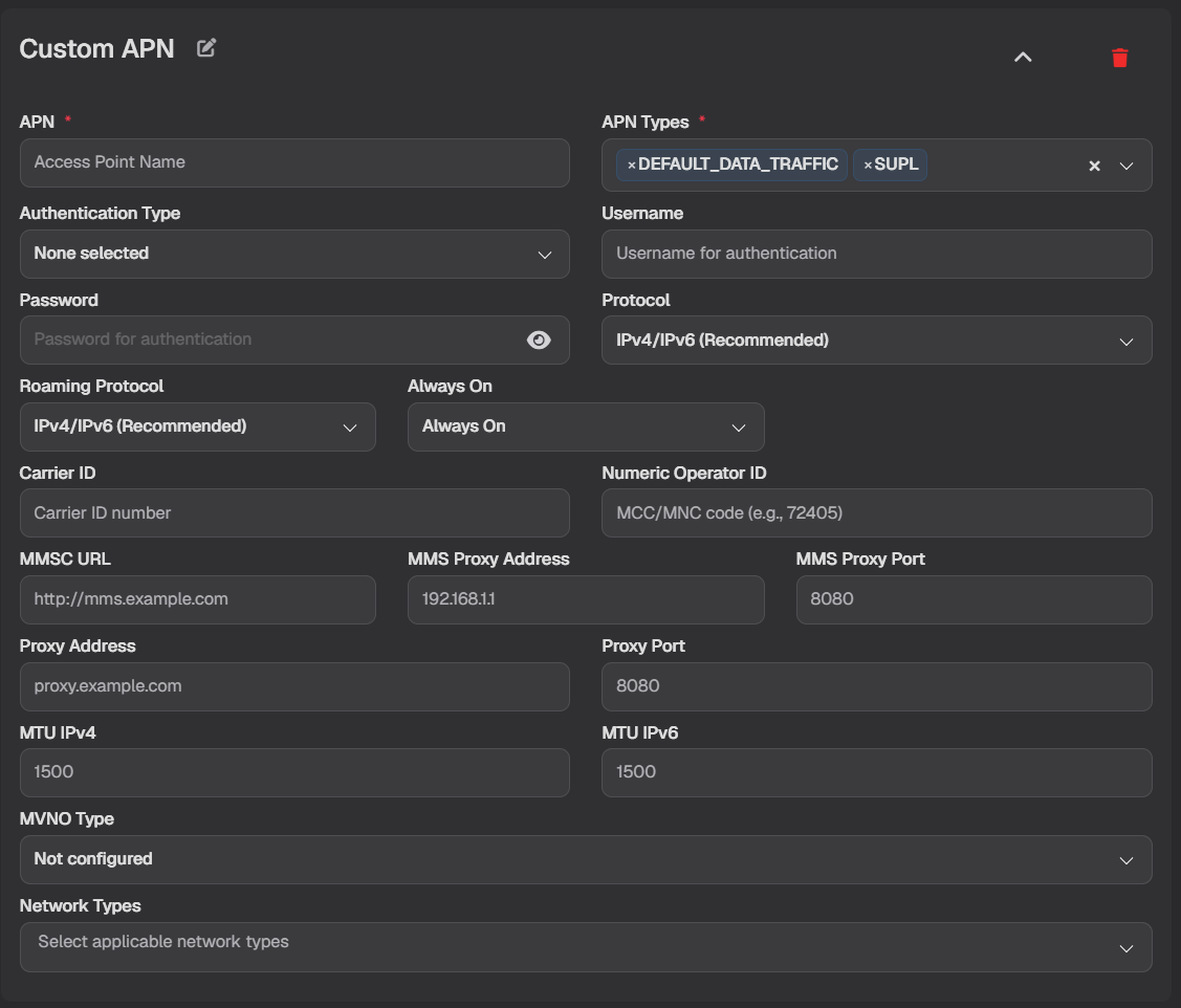 Custom APN