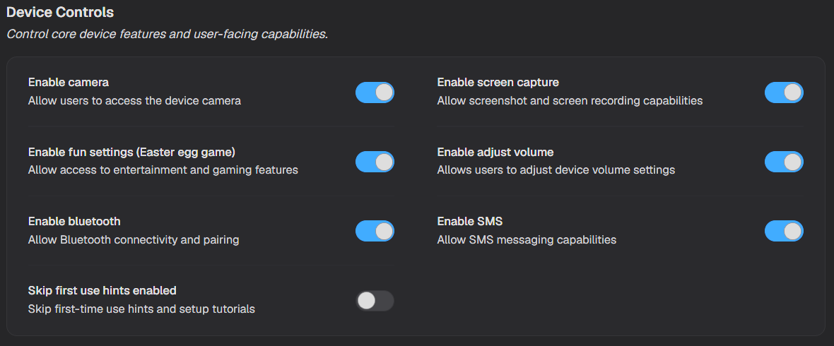 Device Controls