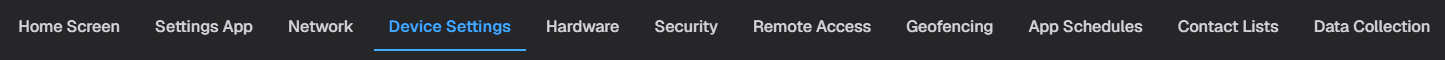 Device Settings tab
