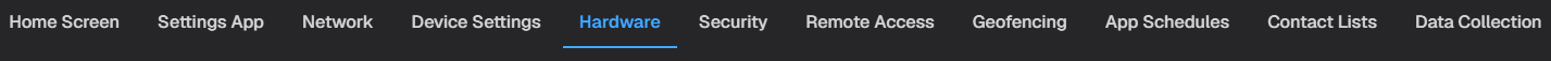 Hardware tab