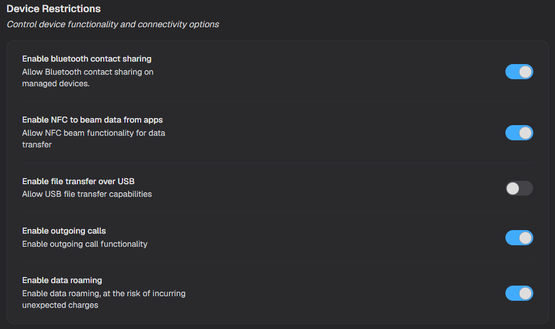 Device Restrictions