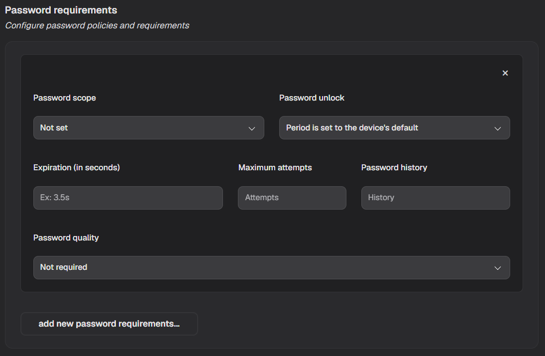 Password Requirements