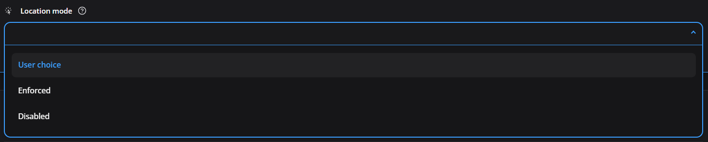 Modo de localização