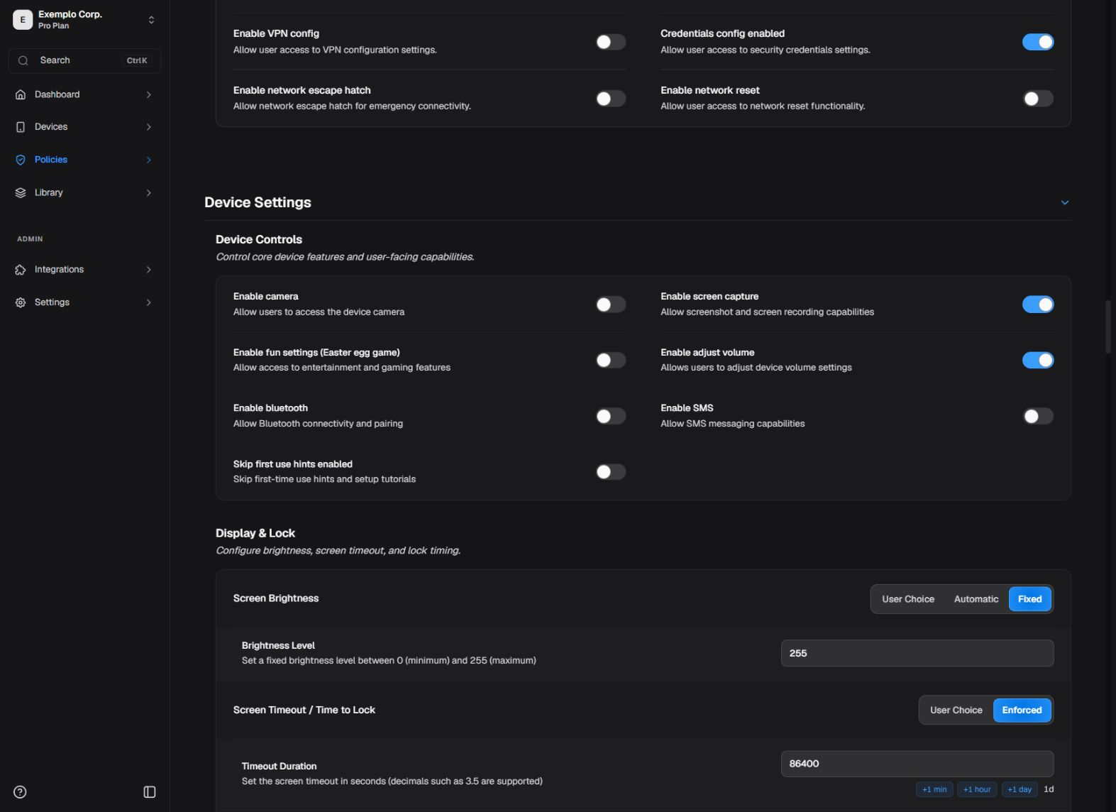 Device controls in the editor