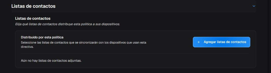 Apertura de Listas de contactos con el área de asociación