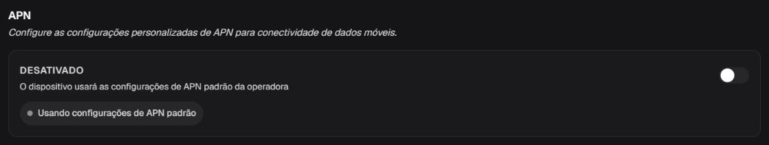 Box APN com a substituição de APNs desativada