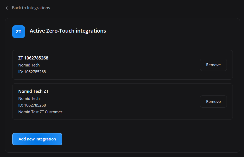 Integraciones sin intervención activa