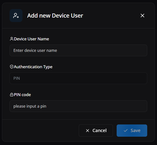 Create device user