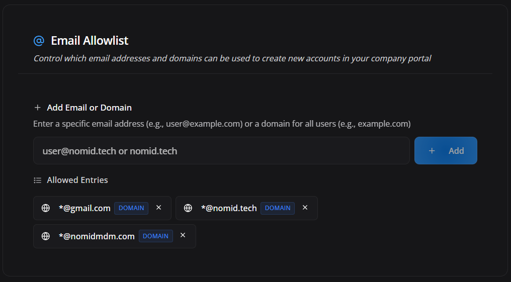 Email Allowlist