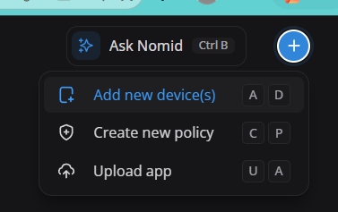 Atalho Add new device(s)