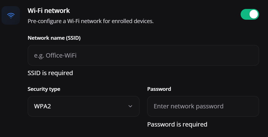 Configuração rápida de Wi-Fi