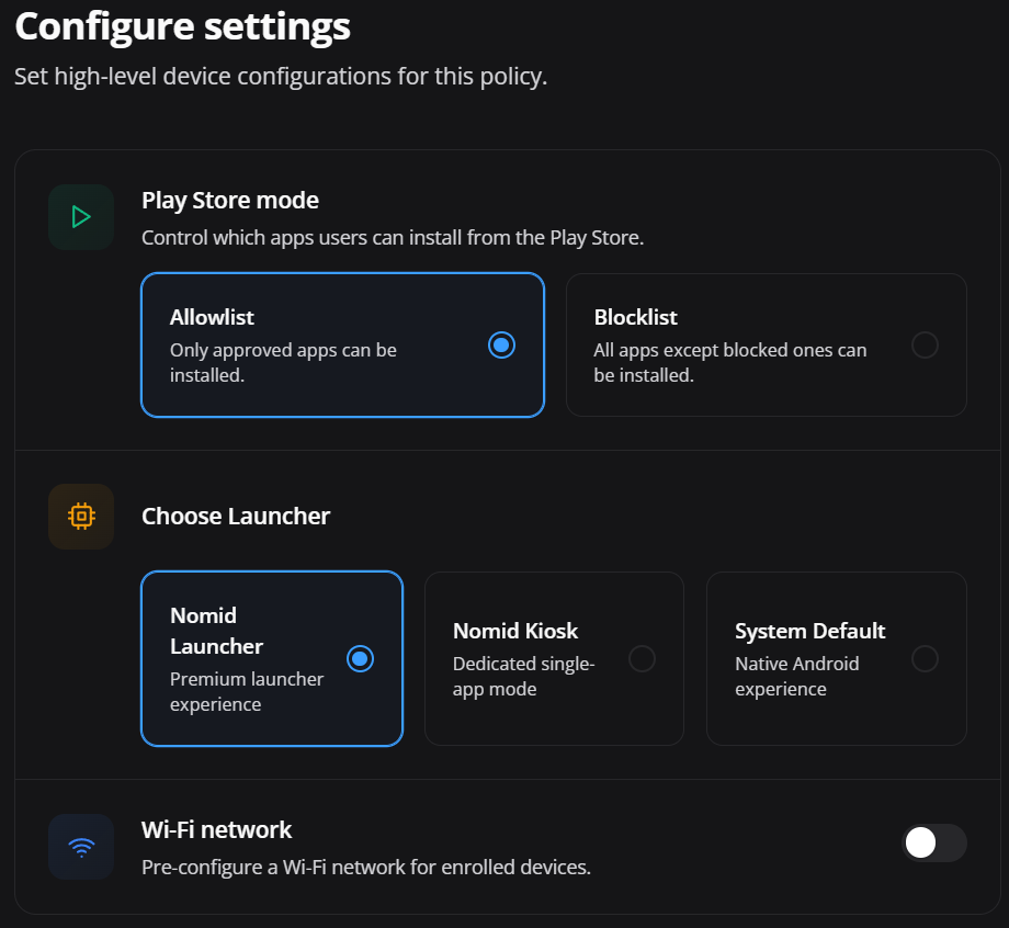 Configurações rápidas da Android Policy