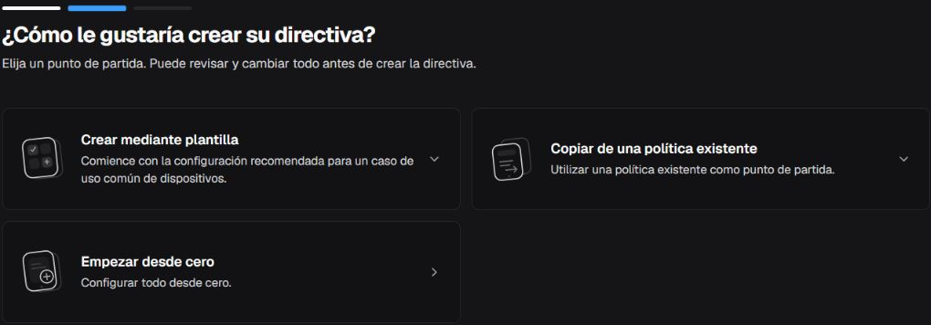 Métodos iniciales para crear una política VR Pico